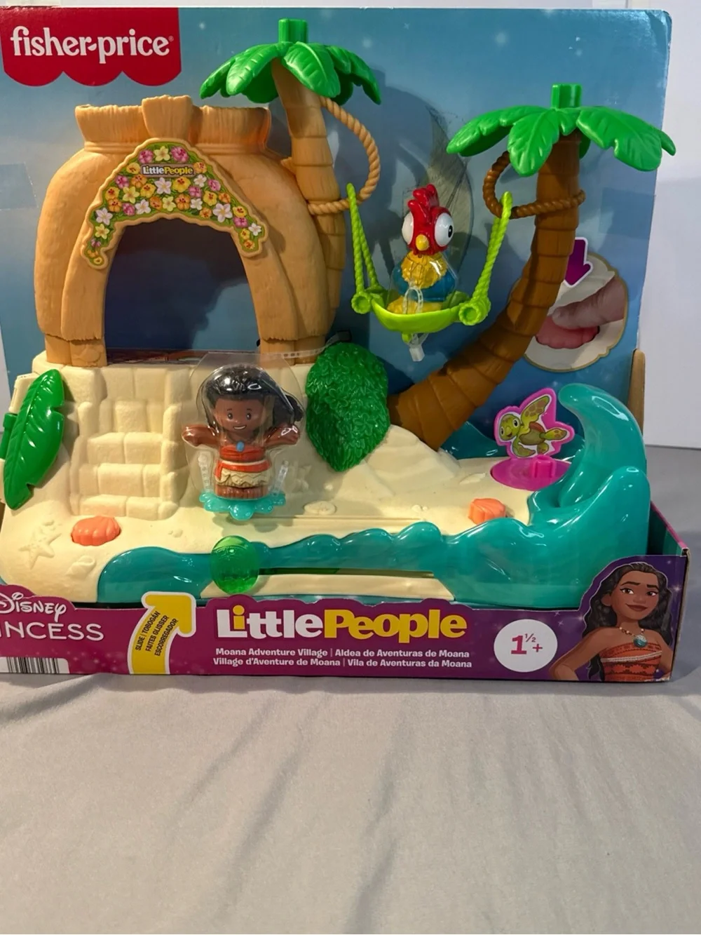 Fisher-Price Little People Moana Island Playset - Teal, Tan & Green